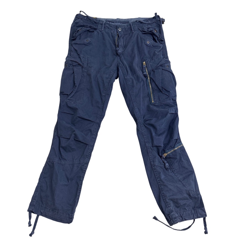 Polo Ralph Lauren Mens Navy Blue Cargo Pants Straight Fit Military MIL-J-4883A